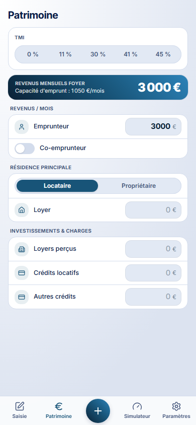 Patrimoine — 3DInvest (mobile)