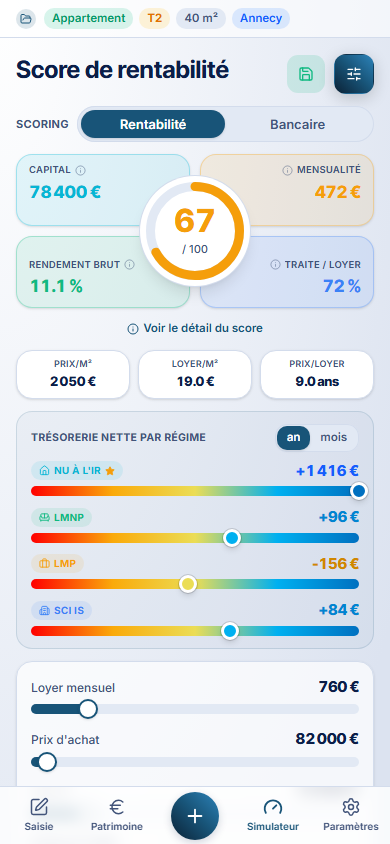 Simulateur — 3DInvest (mobile)